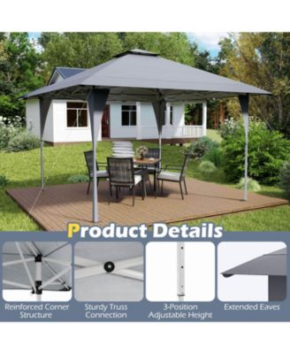 13 X 13 FT Pop up Gazebo Outdoor Canopy Tent with Portable Carrying Bag 8 Stakes