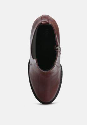 Women's Beatriz Croc Print Block Heel Ankle Boots