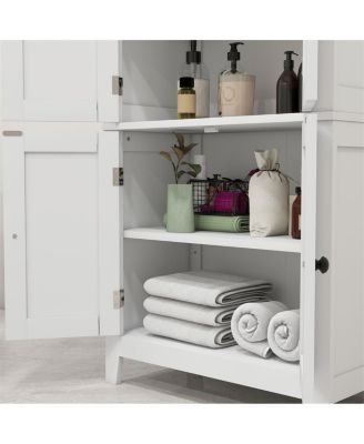Bathroom Organizer Cabinet with Doors and Adjustable Shelves