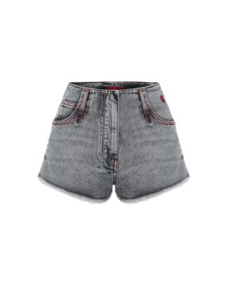 Women's Faded Distressed Denim Super Mini Shorts