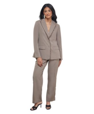 Women's Oversized Lace Frill Trim Blazer