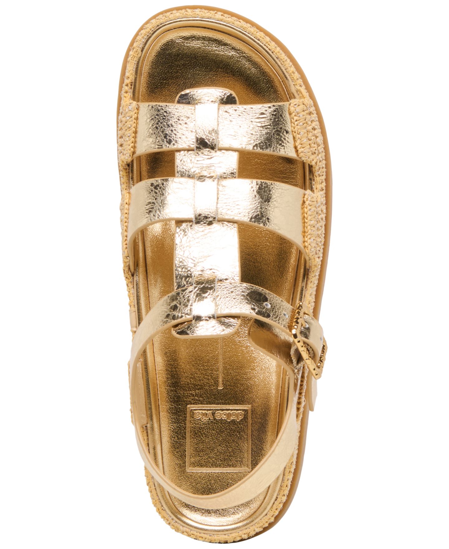 Женские сандалии Dolce Vita Shenna Fisherman Footbed Flat, цвет: Золотой кожаный — фото 4