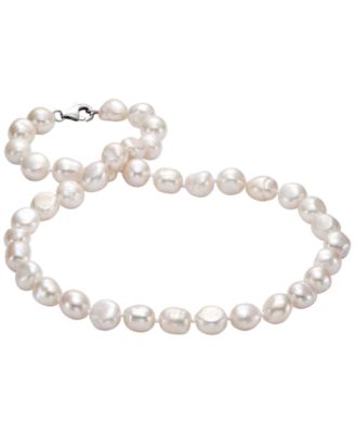 Baroque Pearl Necklace (9-10mm) in Sterling Silver