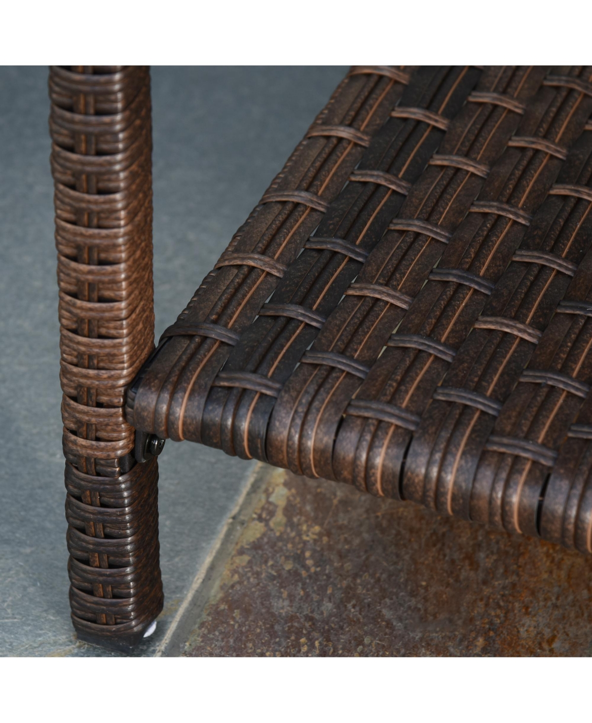 Outsunny 5 Piece Patio Furniture Set, Chairs, Ottoman, Table,