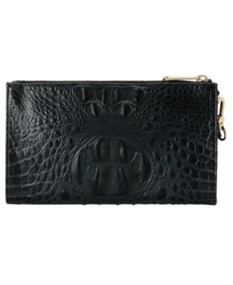 Adia Croc-Embossed Small Zippered Wristlet 