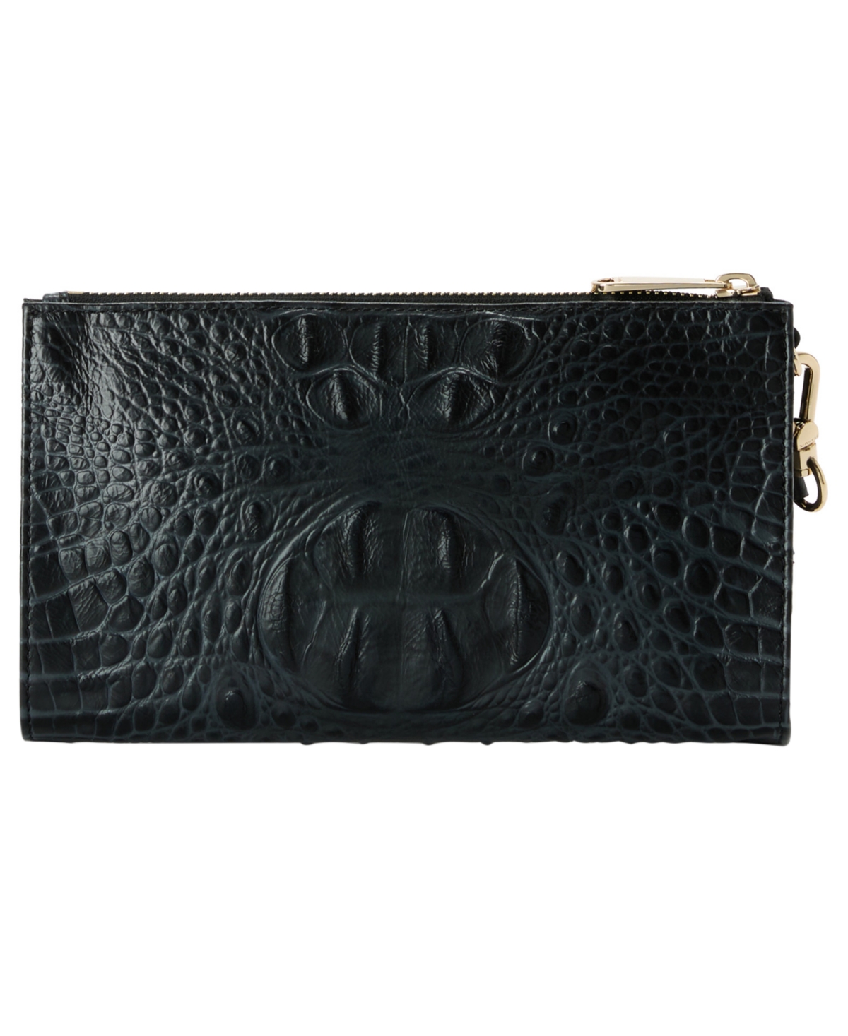 Brahmin Adia Croc-embossed Zippered Wristlet In Black