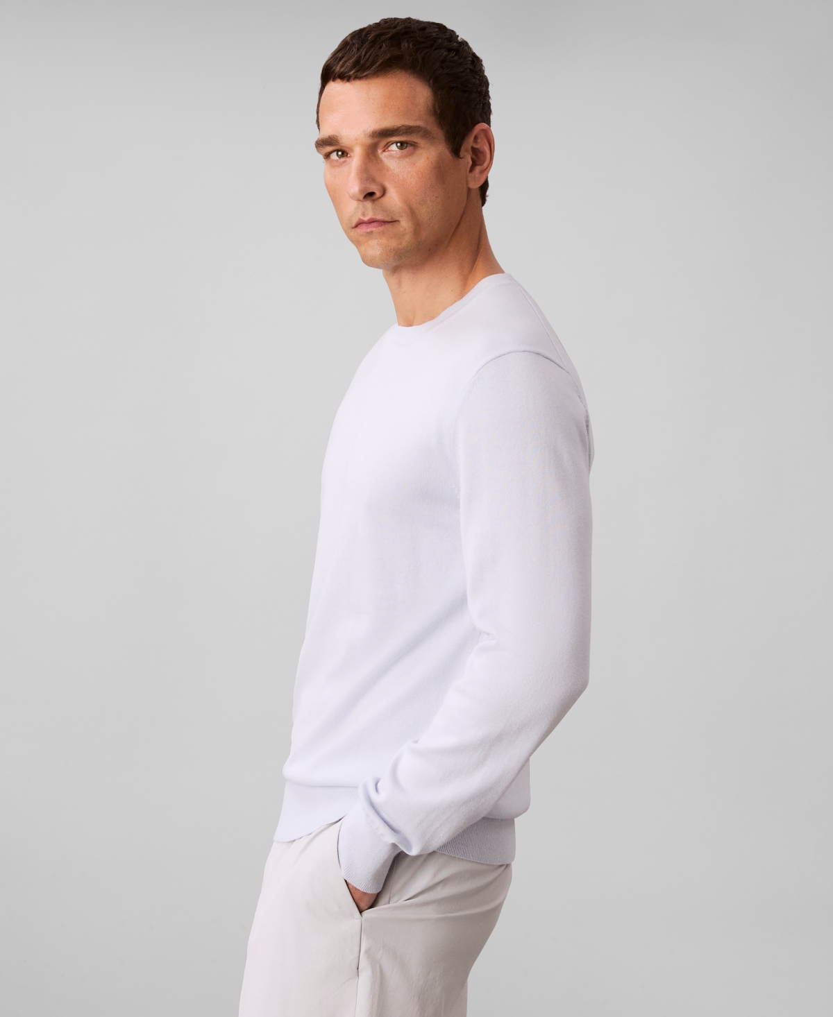 Calvin Klein Men's Supima Crewneck Sweater In White