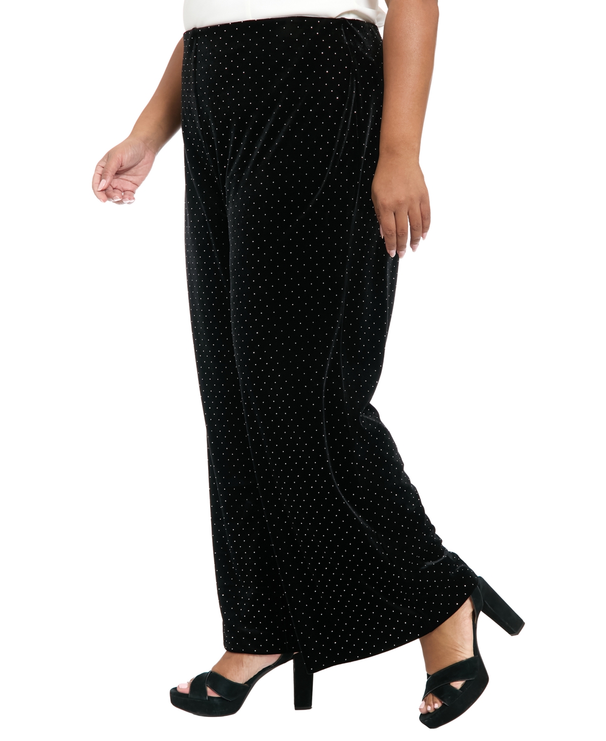 Muse Plus Size Straight Leg Pants In Black
