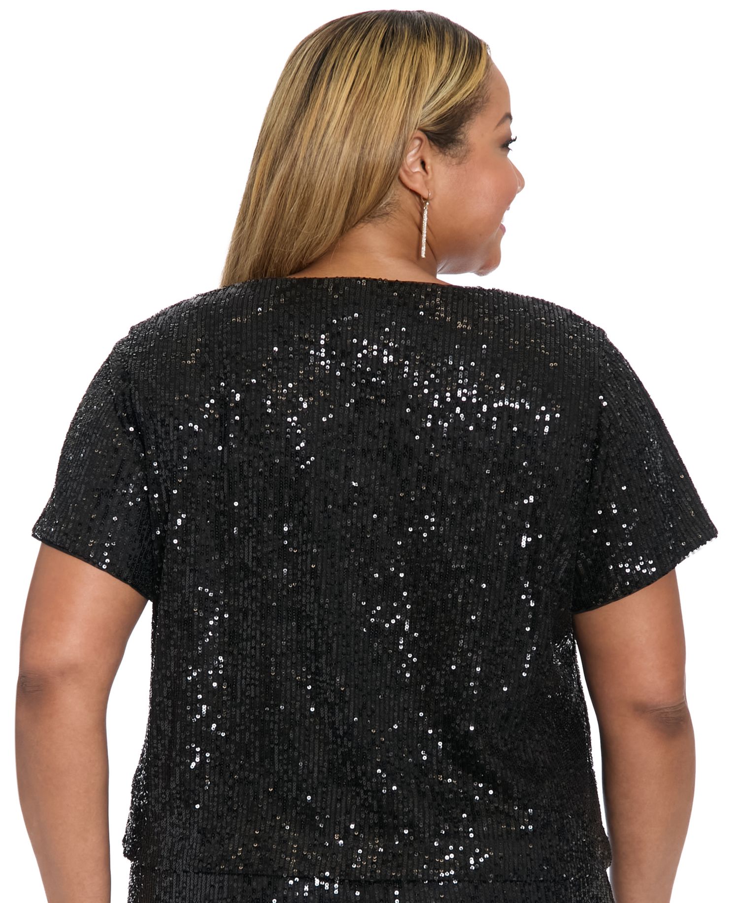 Plus Size Cropped V-Neck Top
