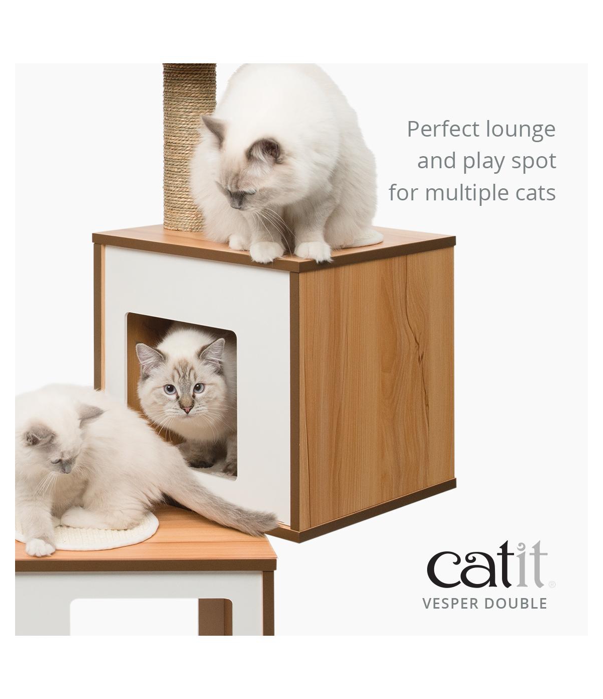 Vesper Cat Furniture, V-Double, Walnut