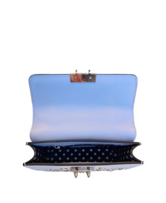 Small Leather Crossbody Bag Studded Purse Top Handle Structured Handbag