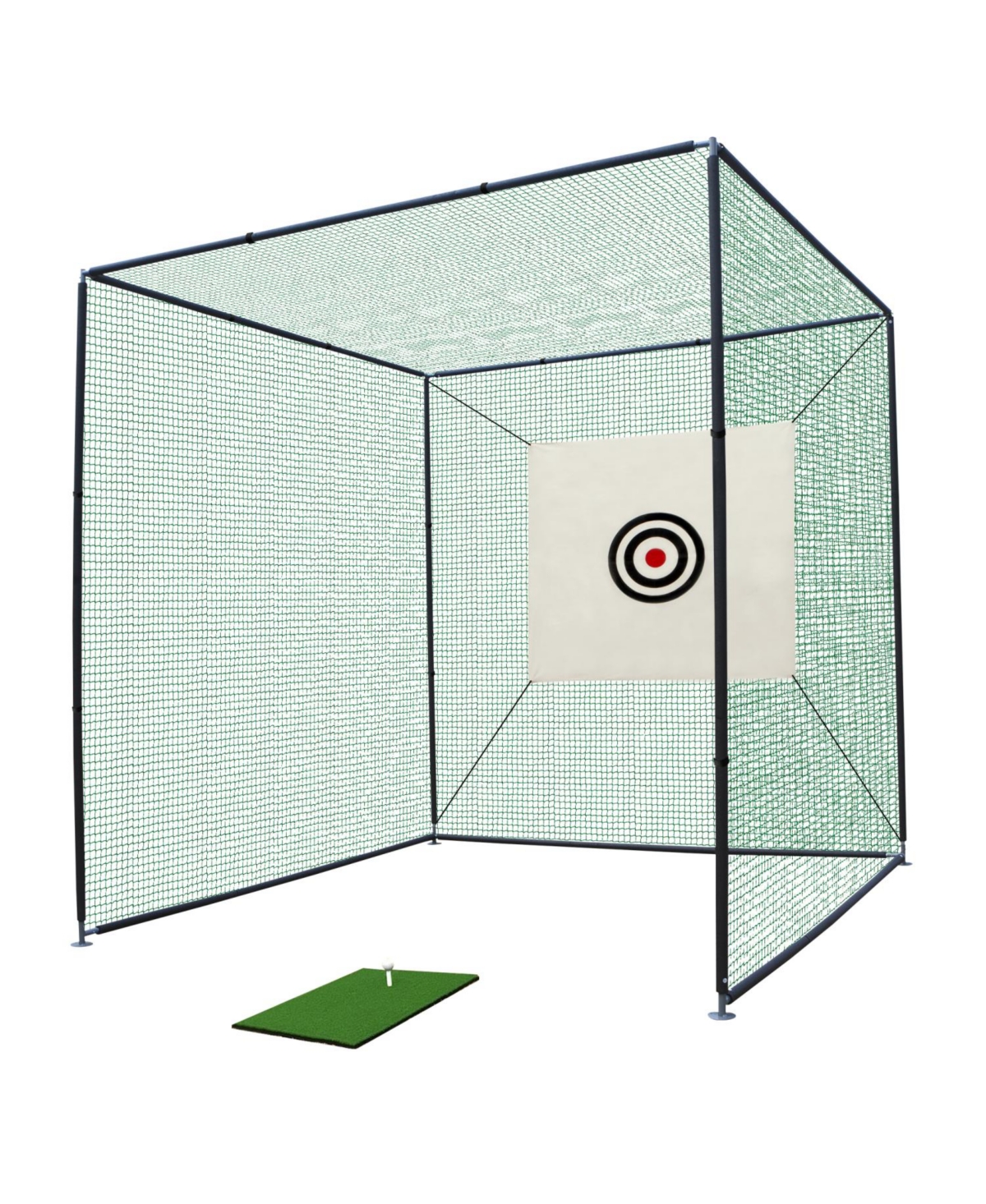 Streamdale Furniture 10X10X10FT Golf Practice Net Cage w/ Metal Frame Hitting Net Kit Indoor Outdoor