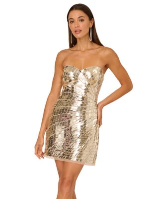 Women's Beaded Sweetheart Neck Short Dress