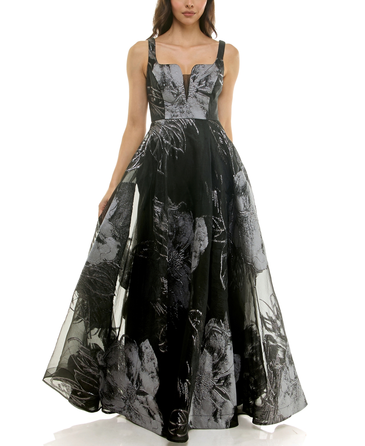 Taylor Women's Printed V-neck Maxi Dress In Black