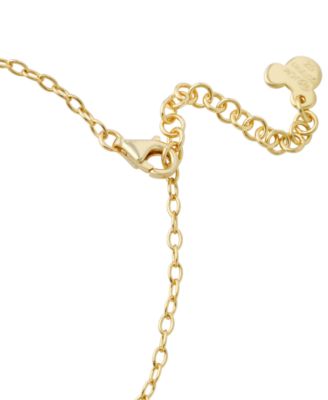 Cubic Zirconia Minnie & Mickey Bracelet in 18k Yellow Gold Over Sterling Silver