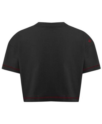 Women's Cotton Stitch Detail Cropped T-Shirt