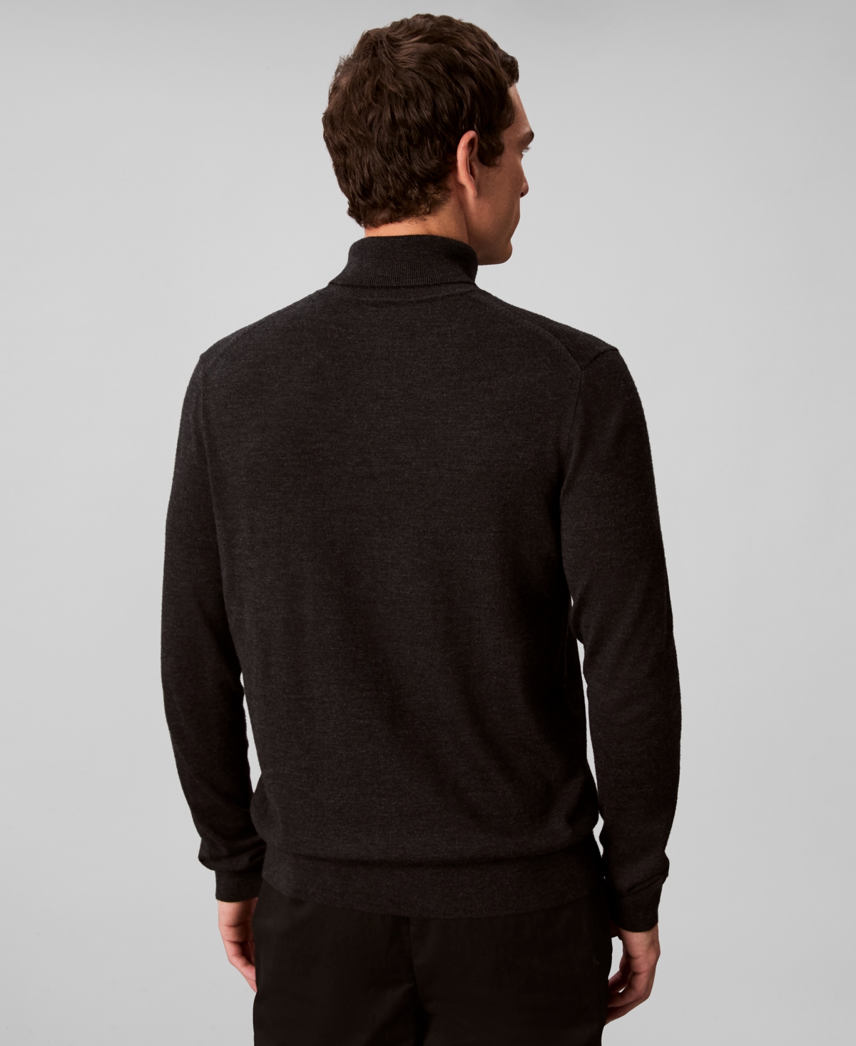 Calvin Klein Men's Merino Wool Blend Turtleneck Sweater In Black