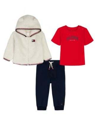 Tommy Hilfiger - Baby Boys 3-Piece Zip-Up Hoodie, T-Shirt and Pants Set