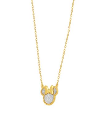 2-Pc. Minnie Glitter Necklace and Earrings Set in 18k Yellow Gold Over Sterling Silver