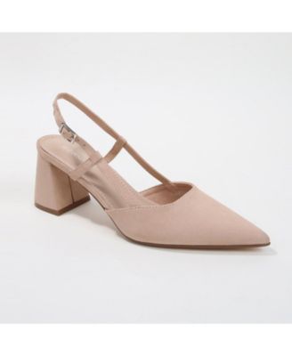 Women's Carrington Faux Suede Slingback Block Heel Pumps