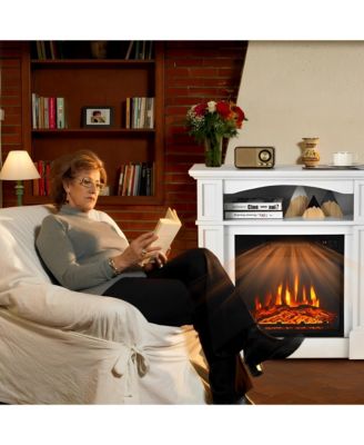  18-Inch Size, 1400W Electric Power, Built-in Shelf  TV Stand Fireplace