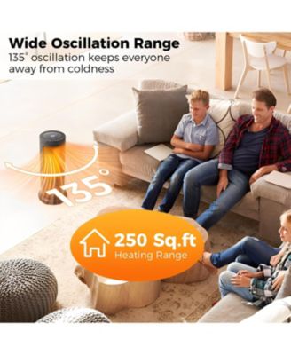 17 Inch 1500W Portable Tower Space Heater with Oscillation