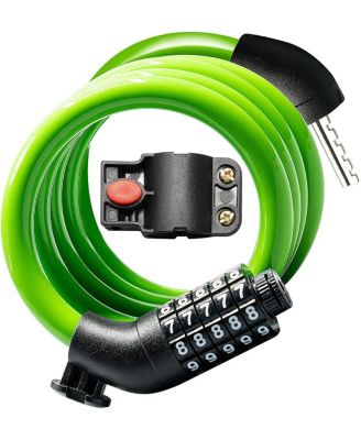 Bike Lock Cable with Combination, Heavy-Duty 5-Digit Resettable Bicycle Lock Anti-Theft, w/ Mounting Bracket for Bicycle and Scooters