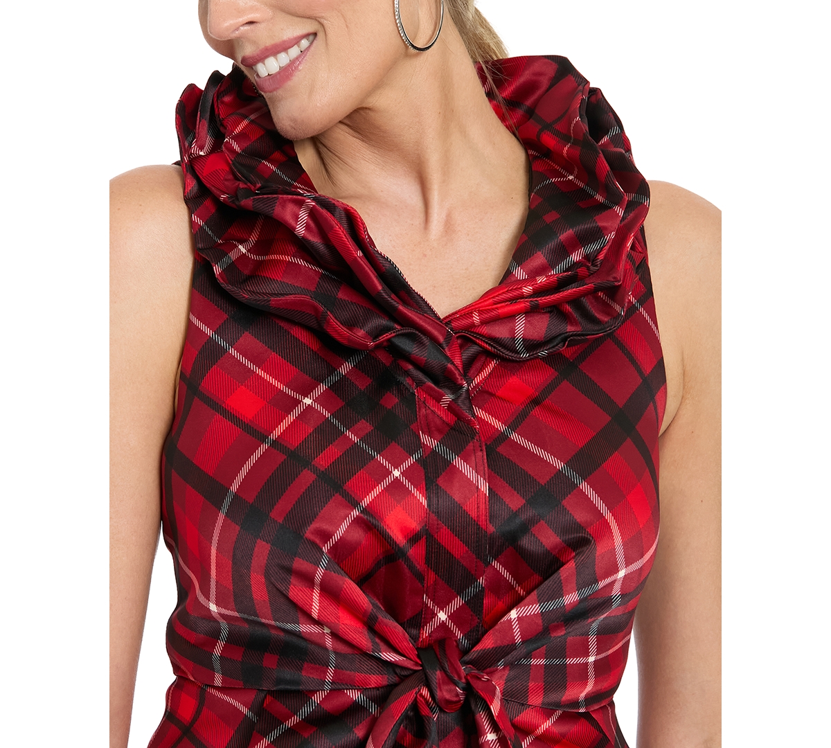 Muse Women's Cowl Neck Sleeveless Top In Red