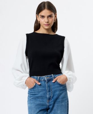 French Connection - Women's Shirting Combo Long-Sleeve Top