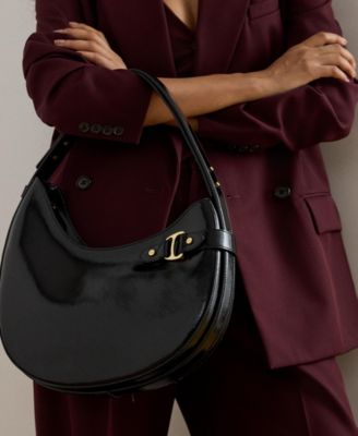 Large Crinkle Patent Leather Tasha Shoulder Bag