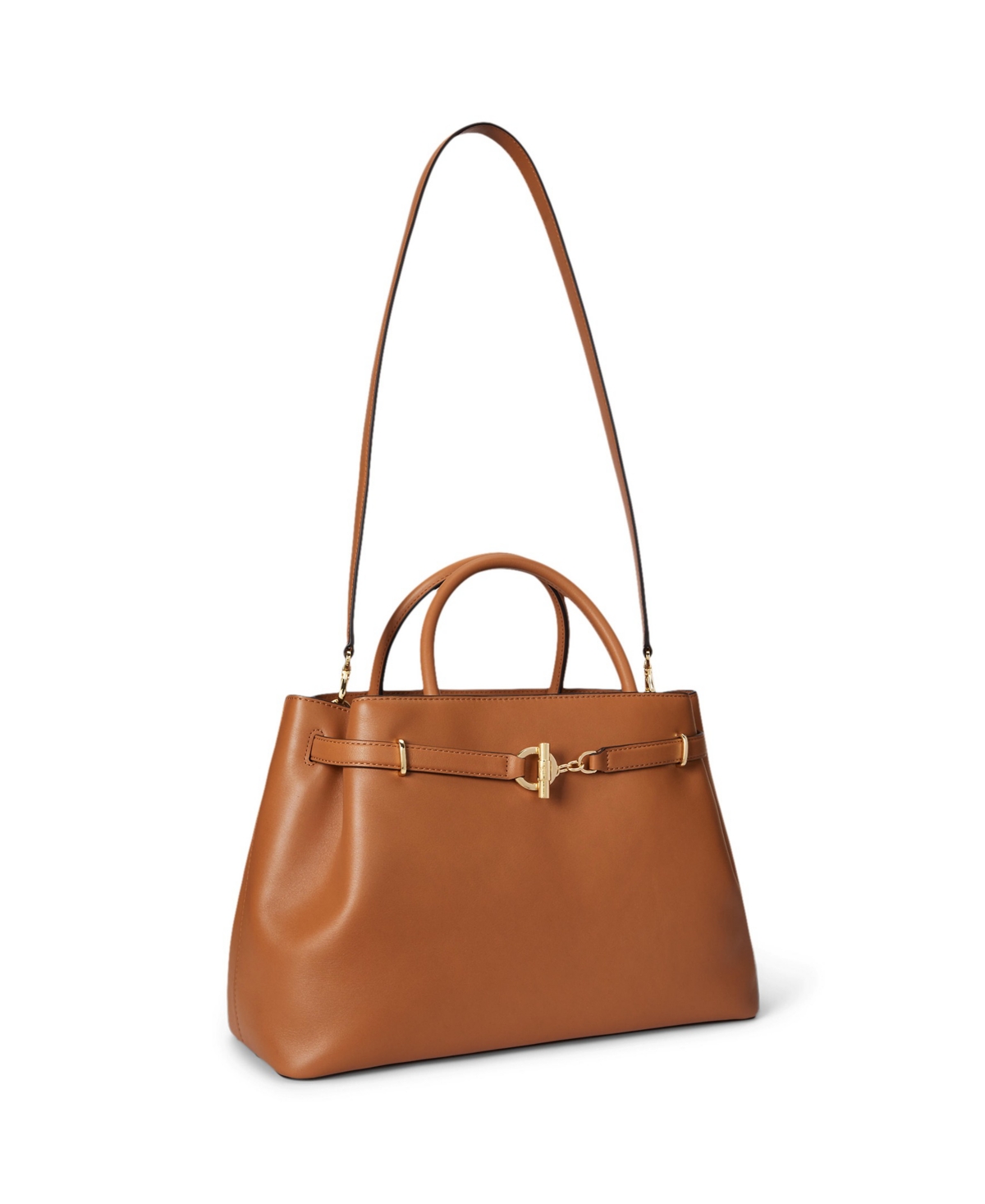 Ralph Lauren Leather Blaike Satchel Bag In Brown
