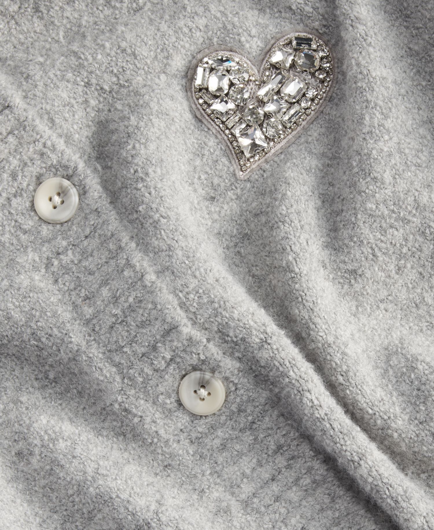 Women's Embellished Heart Cardigan Sweater