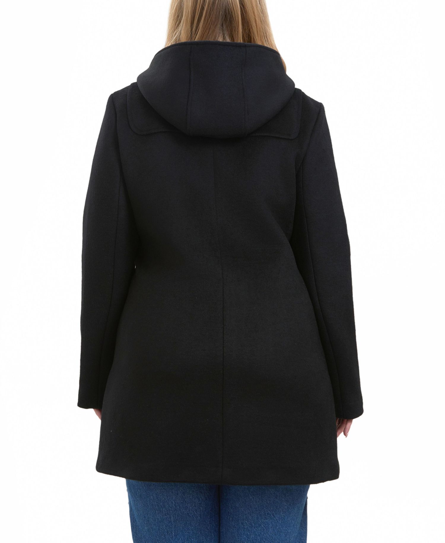 Plus Size Hooded Wool Blend Coat