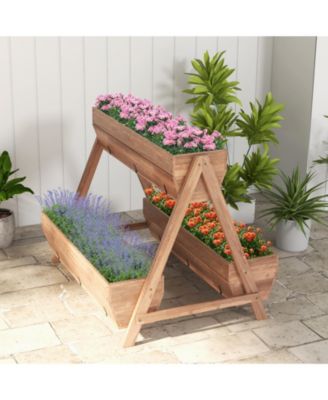 Vertical Raised Garden bed with 3 Wooden Planter Boxes
