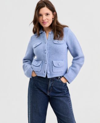 On 34th - Women's Collared Sweater Jacket