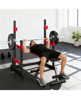 Adjustable Squat Rack, 660lbs Heavy Duty Barbell Rack,