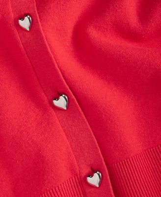 Women's Blouson Sleeve Heart-Button Cardigan, Macy's Exclusive
