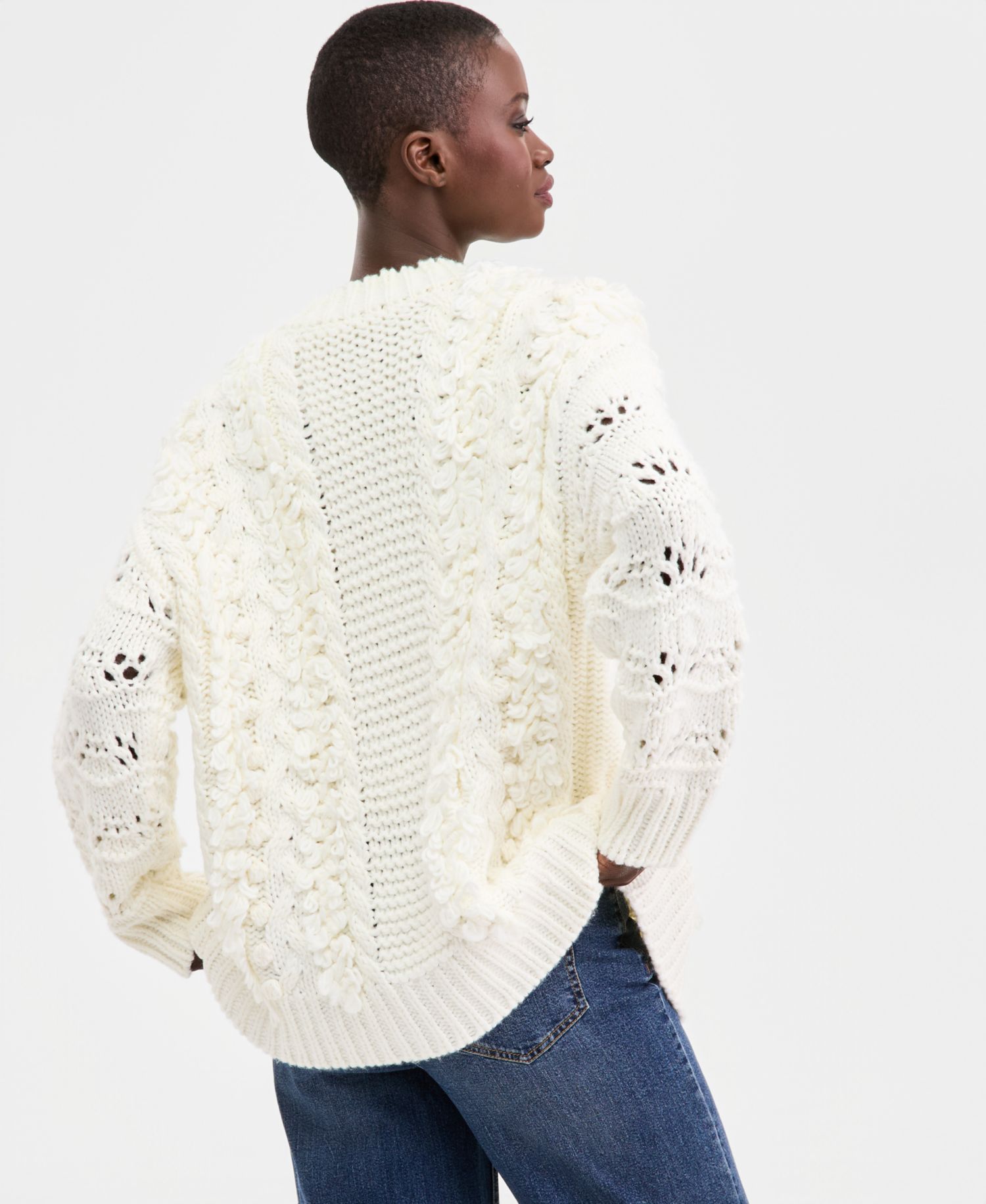 Women's Chunky Loop Cardigan Sweater