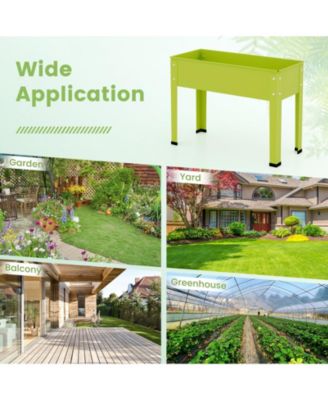 Metal Raised Garden Bed with Legs and Drainage Hole-24 x 11 x 18 inches