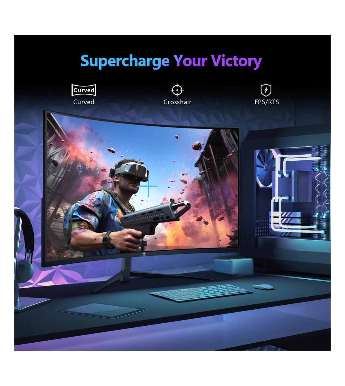 Z-edge 27 inch Qhd 2K 2560 x 1440 165Hz 1ms Curved Gaming Monitor