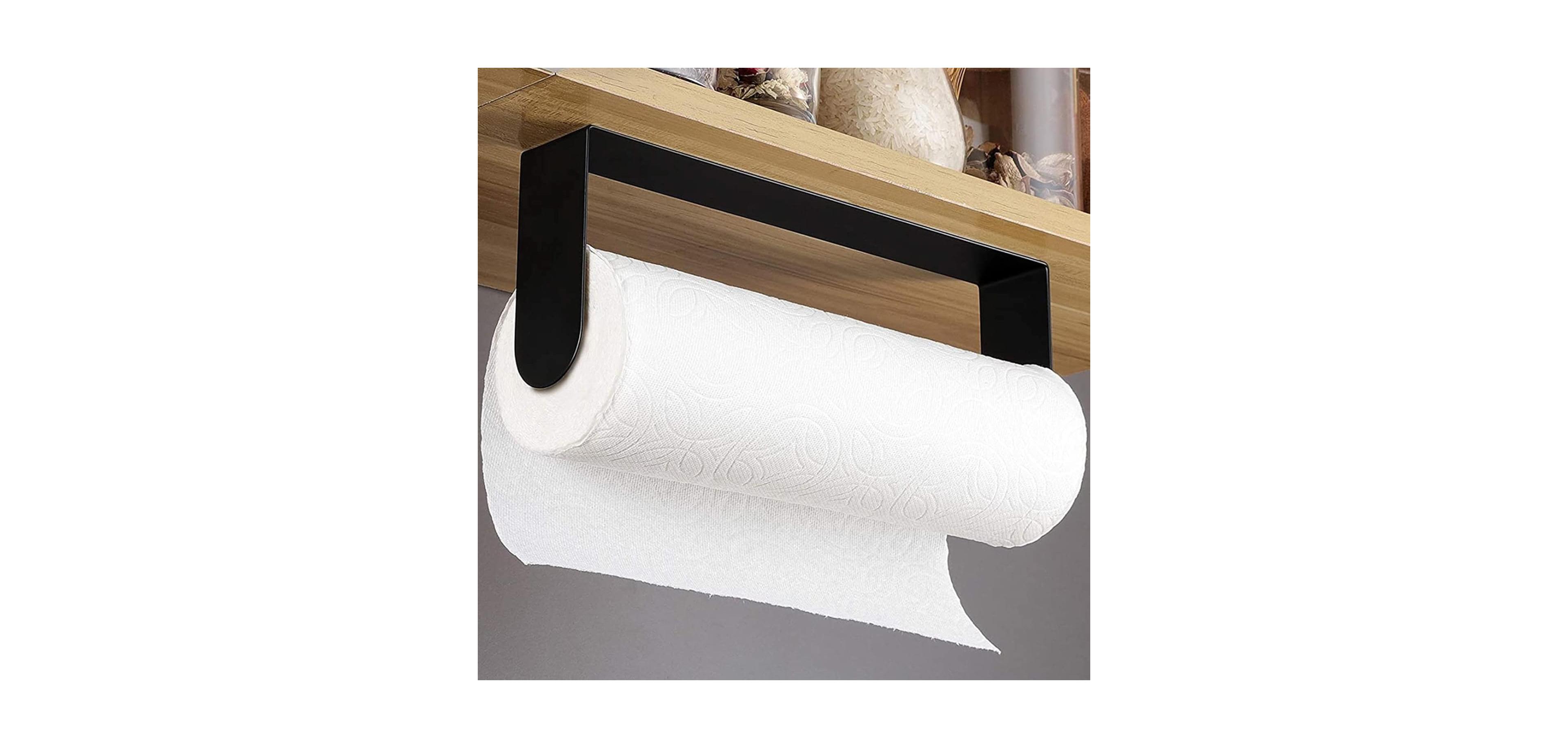 Yigii Self-Adhesive Stainless Steel Under-Cabinet Paper Towel Holder Rack