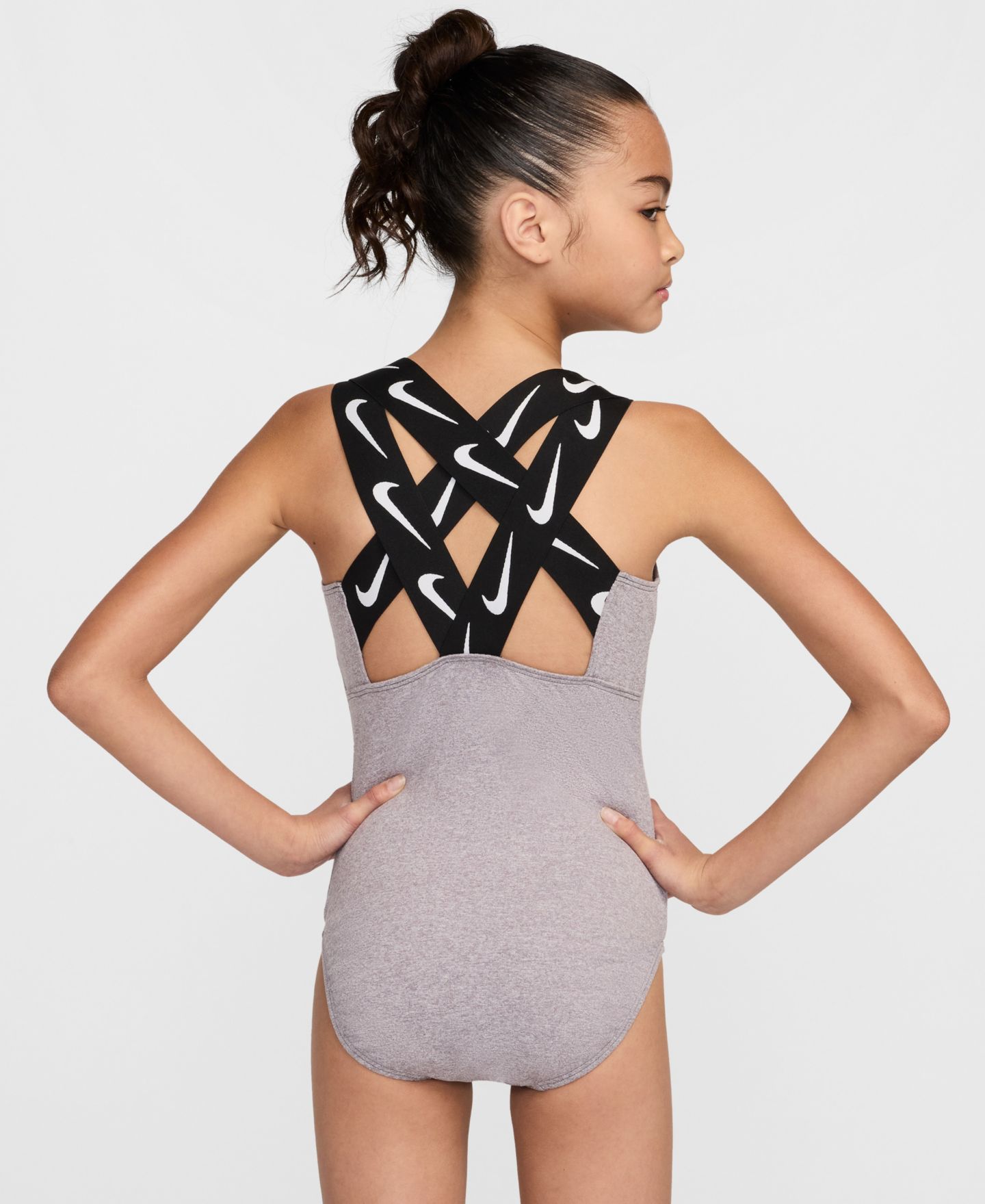 Купальник Nike Leotard, на завязках — Nike Gymnastics, цвет: Меланжевый серый — фото 7