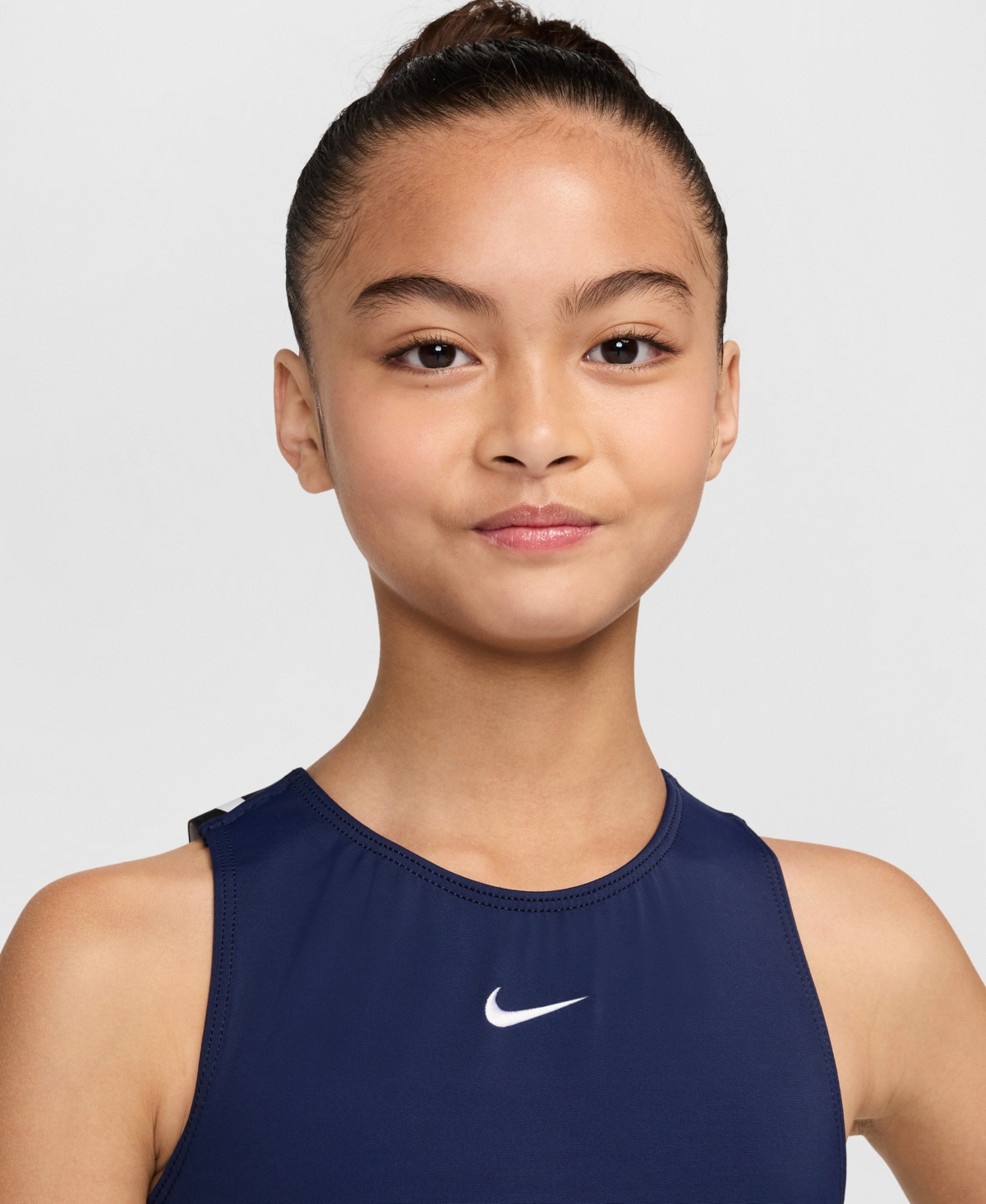 Nike Gymnastics Nike Girls 7-16 Gymnastics Navy Strappy Performance Leotard In Blue