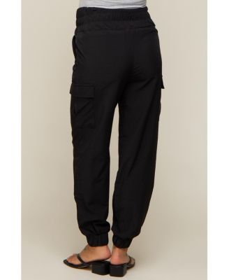 Maternity Black Cargo Pocket Joggers