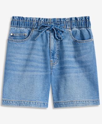 Women's High-Rise Paperbag-Waist Jean Shorts, Macy's Exclusive