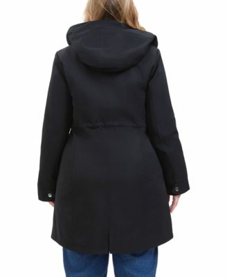 Plus Size Hooded Water-Resistant Coat