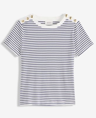 Women's Knit Short-Sleeve Button-Shoulder Top, Macy's Exclusive