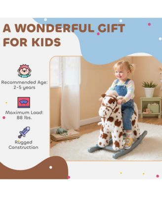 Rocking Horse, Horse Rocker with Rabbit Toy and Realistic Sound