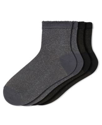 Women's 2-Pack Metallic Opaque Anklet Socks
