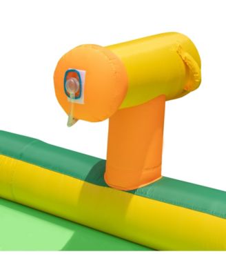 Kids Inflatable Water Slide with 2 Long Slides and 2 Soccer Gates with 1100W Blower